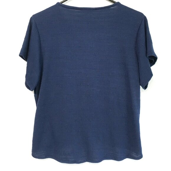 Weatherproof women's blouse size medium navy tie front - Picture 2 of 10